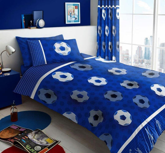 Blue football duvet set quilt cover / sheet set / curtains *buy separately